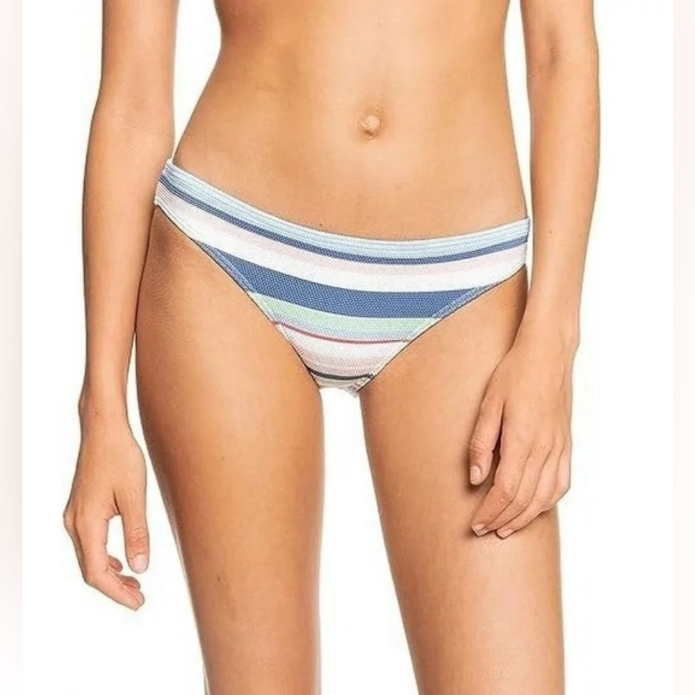 ☀️Roxy Line Up Striped Bikini Bottom, NWT and NWOT, $46 MSRP, Regular Coverage